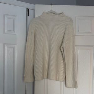 LOFT Cream Cowl Neck Sweater